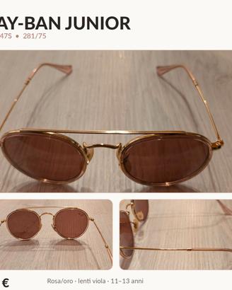 Occhiali Ray-Ban Junior RJ9647S rosa e oro