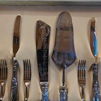 set da 6 pezzi per dolce in argento 800/1000