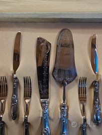 set da 6 pezzi per dolce in argento 800/1000