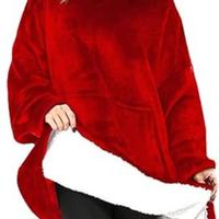 Felpa Larghissima con Cappuccio Stile Sherpa,