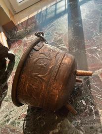 Antico paiolo caldaia in rame 38 cm  5,36 kg