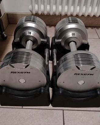 manubri regolabili cromati rexgym