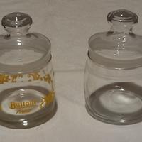 2 Barattoli in vetro con tappo a tenuta vintage