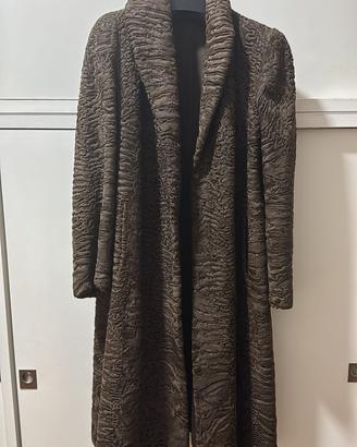 Cappotto di pelliccia in astrakan testa di moro