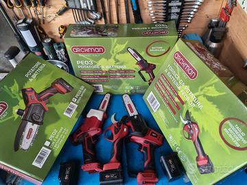 Potatore e cesoie a batteria archman prof