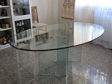 Tavolo di cristallo di design Rimadesio