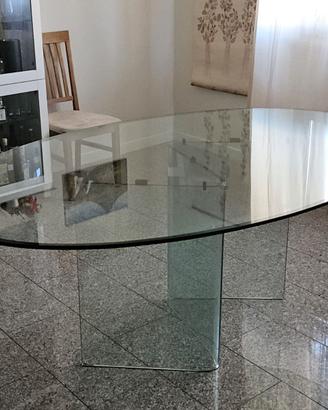 Tavolo di cristallo di design Rimadesio