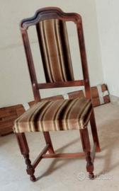 Sedia in velluto e legno