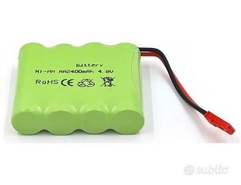 Batteria Ricaricabile 4.8V 2400mAh NiMH AA JST RC