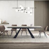 TAVOLO ALLUNGABILE CON PIANO IN CRISTALLO