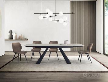 TAVOLO ALLUNGABILE CON PIANO IN CRISTALLO