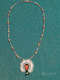 Collana artigianale con perline e pendente