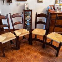 6 sedie impagliate con struttura in legno