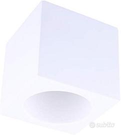 PORTAFARETTO CUBOTTO IN GESSO DA SOFFITTO GU10 7X7