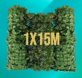 Edera Artificiale 1x15 m Siepe per Recinzione