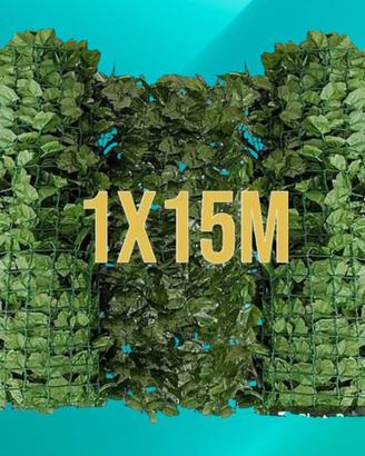 Edera Artificiale 1x15 m Siepe per Recinzione