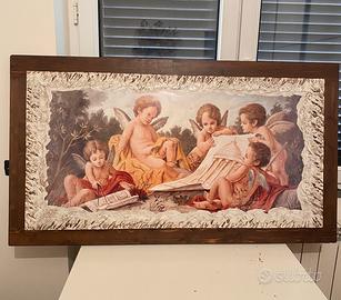 Quadro con Angeli  base in legno