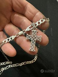Collana argento e croce