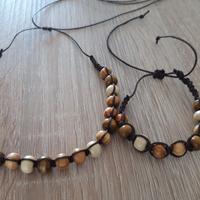 Collana e  bracciale  in legno