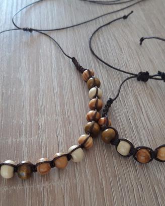 Collana e  bracciale  in legno