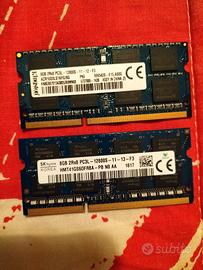 16 Gb DDR3  (2x8Gb) moduli so-dimm per portatile