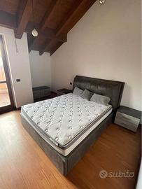 Letto matrimoniale con contenitore – ecopelle nera