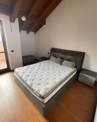 Letto matrimoniale con contenitore – ecopelle nera