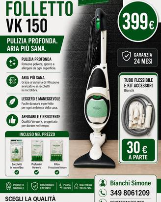Folletto Vk 150 NUOVO SIGILLATO ORIGINALE