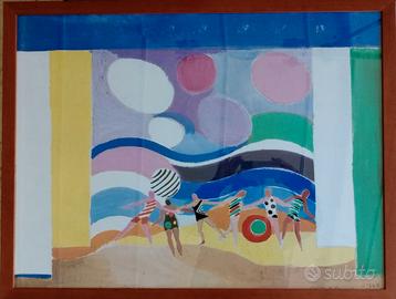 quadro colorato con cornice e vetro