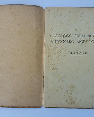 Autocarro Fiat 639 N catalogo ricambi 1951 vintage