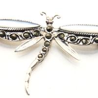 Spilla libellula argento madreperla marcasite