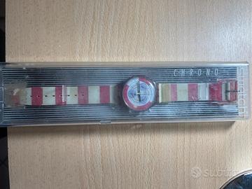  Swatch Chrono NAVY BERRY 1990 