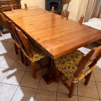Tavolo da pranzo in legno massello + 6 sedie