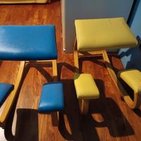 2 Sedia Ergonomica in Legno Naturale e Pelle 