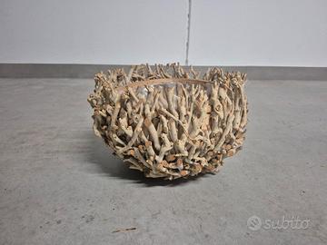 copri vaso in legno
