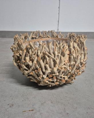 copri vaso in legno