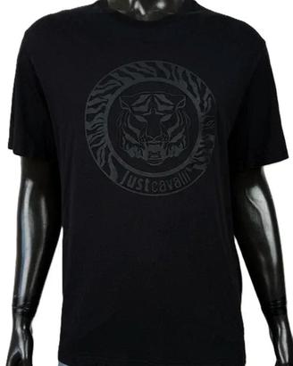 T-shirt Just Cavalli Tigre Logo Nera Cotone Uomo M