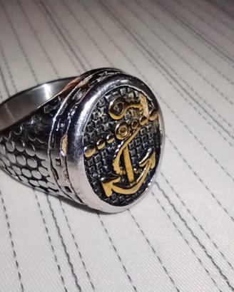 Anello chevalier in acciaio