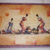 QUADRO SU LEGNO RAFFIGURAZIONE ETNICA