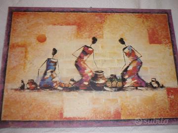 QUADRO SU LEGNO RAFFIGURAZIONE ETNICA