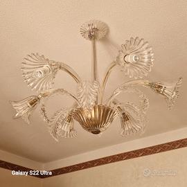 Lampadario antico in murano pieno