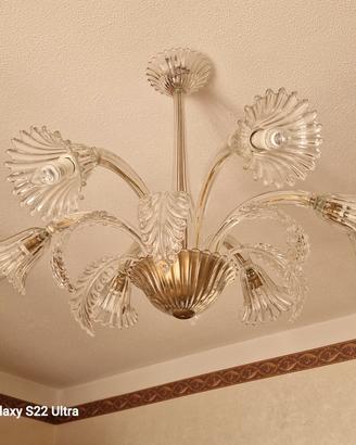 Lampadario antico in murano pieno