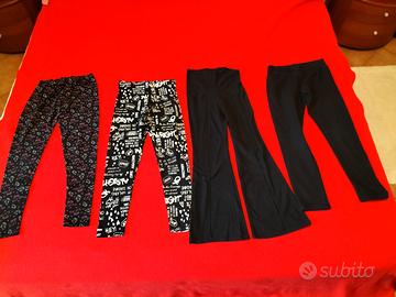set 4 leggings bambina 9-10 anni varie marche 