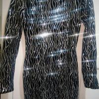 Vestito nero con inserti argento taglia s/m