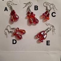 1 paio, artigianali orecchini acciaio e cristallo