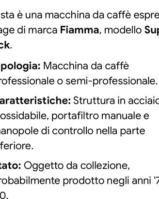 Macchina da caffè super Quick anni 70 /80