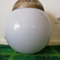 Lampadario palla vetro anni 70 modernariato