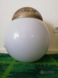 Lampadario palla vetro anni 70 modernariato
