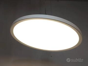 Lampadario Led "disco" metallo bianco