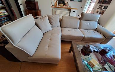 Divano angolare Dondi Clark Match pelle/microfibra